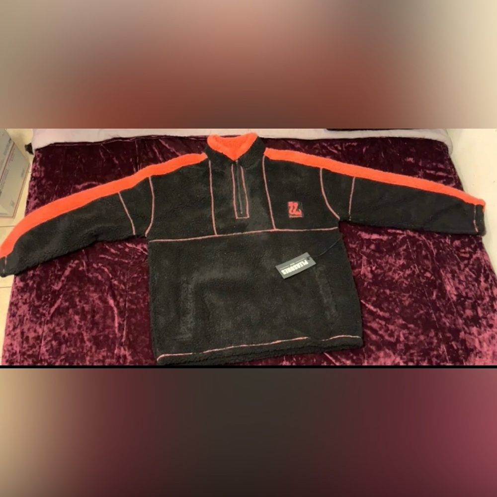 Pleasures Rewind Quarter Zip Fleece Jacket Sz L